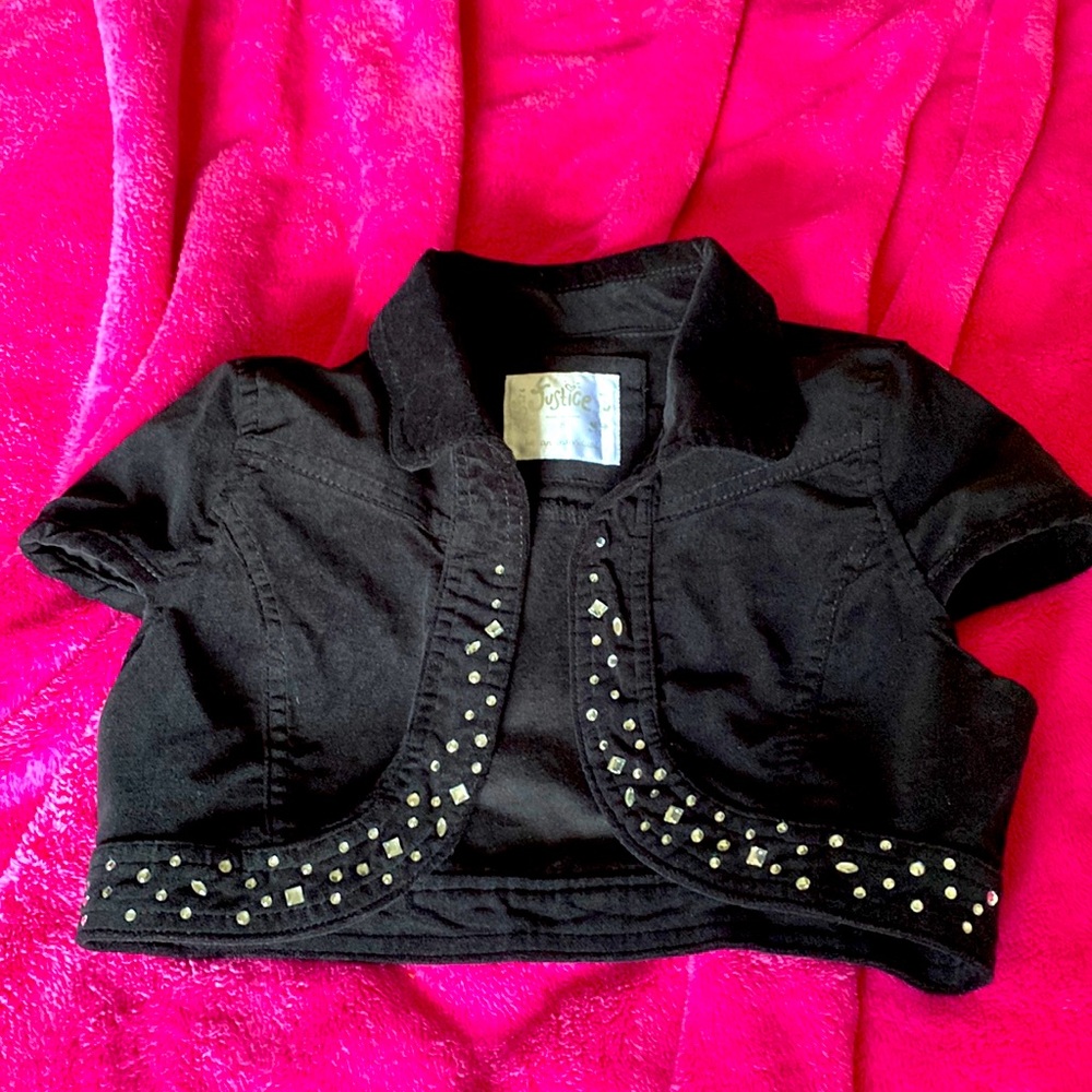 Justice girls black velvet Valero